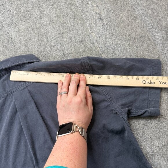 Buck Mason Shirt Men S Blue Short Sleeve Button Up Cotton Rayon - Picture 11 of 12